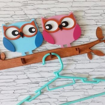 Intra απο ξύλο plywood 3mm-4mm πάχος - Κρεμάστρα τοίχου κουκουβάγιας Δίασταση 30x30 cm Intraeaxys-075y9xpo - Image 1