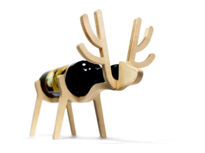 Intra απο ξύλο plywood 3mm-4mm πάχος - Θήκη για μπουκάλια κρασιού Deer Antler Δίασταση 30x30 cm Intraeaxys-m1dd63x1