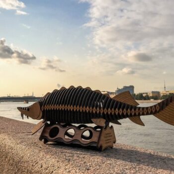 Intra απο ξύλο plywood 3mm-4mm πάχος - Θήκη Μπουκαλιού Κρασιού σε σχήμα ψαριού 3mm 6mm Δίασταση 30x30 cm Intraeaxys-joed94d1 - Image 4