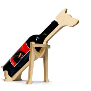 Intra απο ξύλο plywood 3mm-4mm πάχος - Θήκη για μπουκάλια κρασιού σε σχήμα σκύλου Δίασταση 30x30 cm Intraeaxys-voq2vrdo - Image 1