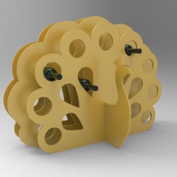 Intra απο ξύλο plywood 3mm-4mm πάχος - Πρότυπο ράφι κρασιού κελάρι κρασιού Peacock Δίασταση 30x30 cm Intraeaxys-eoxlvnqo - Image 1