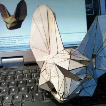 Intra απο ξύλο plywood 3mm-4mm πάχος - Papercraft Fennec Fox Δίασταση 30x30 cm Intraeaxys-p7yrmlpo - Image 1