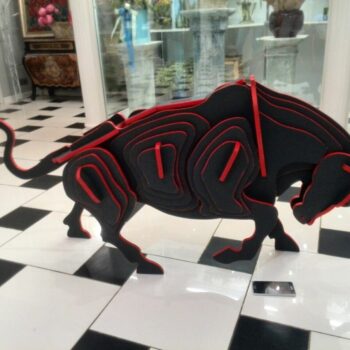 Intra απο ξύλο plywood 3mm-4mm πάχος - Bull 3D Puzzle Ξύλινο μοντέλο Δίασταση 30x30 cm Intraeaxys-6o3y36k7 - Image 1