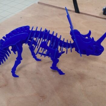 Intra απο ξύλο plywood 3mm-4mm πάχος - Στυρακόσαυρος 3D Puzzle 3mm Δίασταση 30x30 cm Intraeaxys-67wlmpw1 - Image 1