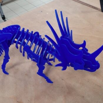 Intra απο ξύλο plywood 3mm-4mm πάχος - Στυρακόσαυρος 3D Puzzle 3mm Δίασταση 30x30 cm Intraeaxys-67wlmpw1 - Image 3