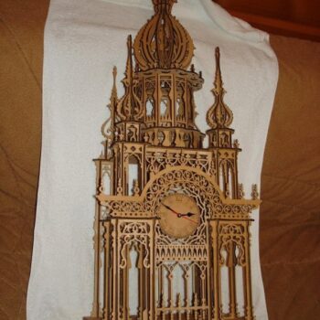 Intra απο ξύλο plywood 3mm-4mm πάχος - Ξύλινο ρολόι Cathedral Elegance Δίασταση 30x30 cm Intraeaxys-m1dd6xe1 - Image 1