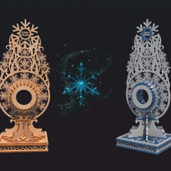 Intra απο ξύλο plywood 3mm-4mm πάχος - Ρολόι νιφάδας χιονιού 4mm Δίασταση 30x30 cm Intraeaxys-eoxl3vgo - Image 1