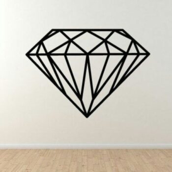 Intra απο ξύλο plywood 3mm-4mm πάχος - Γεωμετρική τέχνη τοίχου με διαμάντια Δίασταση 30x30 cm Intraeaxys-075kd387 - Image 1