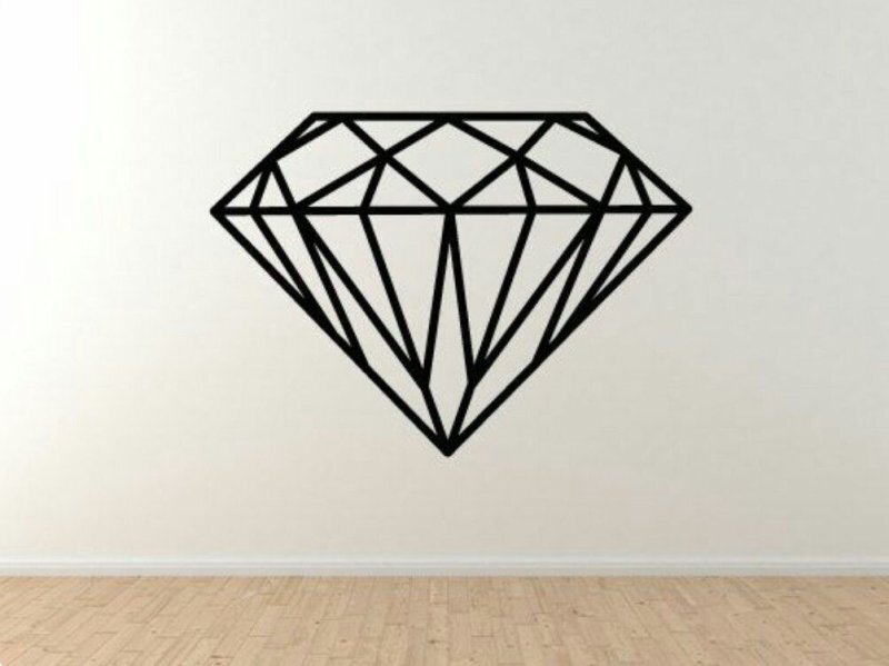 Intra απο ξύλο plywood 3mm-4mm πάχος - Γεωμετρική τέχνη τοίχου με διαμάντια Δίασταση 30x30 cm Intraeaxys-075kd387