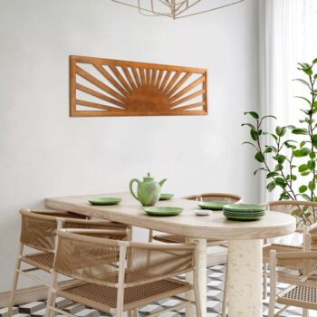 Intra απο ξύλο plywood 3mm-4mm πάχος - Wood Sunset Wall Art Boho Sun Wall Art Δίασταση 20x20 cm Intraeaxys-51ry8k3o - Image 1