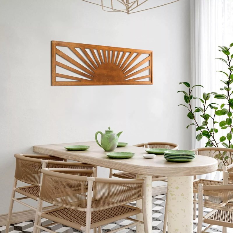 Intra απο ξύλο plywood 3mm-4mm πάχος - Wood Sunset Wall Art Boho Sun Wall Art Δίασταση 20x20 cm Intraeaxys-51ry8k3o