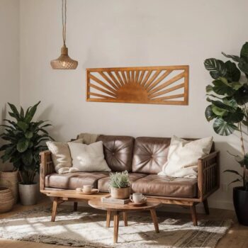 Intra απο ξύλο plywood 3mm-4mm πάχος - Wood Sunset Wall Art Boho Sun Wall Art Δίασταση 20x20 cm Intraeaxys-51ry8k3o - Image 4