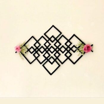 Intra απο ξύλο plywood 3mm-4mm πάχος - Διακόσμηση τοίχου Art Grid Flowers Δίασταση 30x30 cm Intraeaxys-joekr05o - Image 1