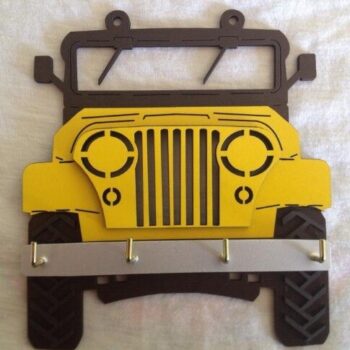 Intra απο ξύλο plywood 3mm-4mm πάχος - Μπρελόκ Jeep 4×4 Κρεμάστρα αυτοκινήτου Δίασταση 5x5 cm Intraeaxys-eo0qg2g1 - Image 1