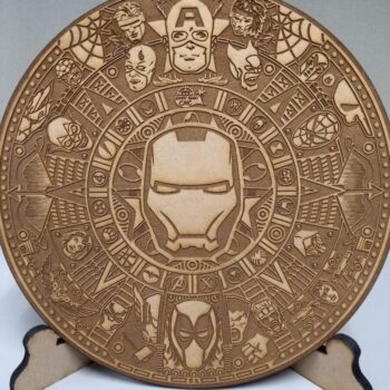 Intra απο ξύλο plywood 3mm-4mm πάχος - Χαραγμένο ημερολόγιο των Μάγια της Marvel Δίασταση 30x30 cm Intraeaxys-lopql067 - Image 1