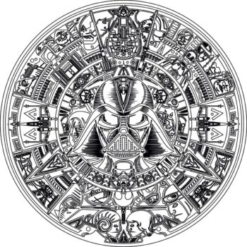 Intra απο ξύλο plywood 3mm-4mm πάχος - Χαρακτική με λέιζερ Star Wars Ημερολόγιο Αζτέκων Δίασταση 30x30 cm Intraeaxys-pok3xq37 - Image 1