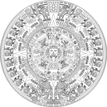 Intra απο ξύλο plywood 3mm-4mm πάχος - Calender των Αζτέκων Δίασταση 30x30 cm Intraeaxys-yon9nx7r - Image 1