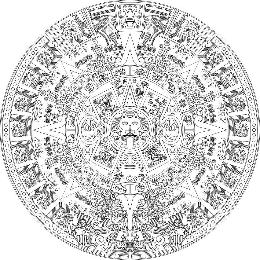 Intra απο ξύλο plywood 3mm-4mm πάχος - Calender των Αζτέκων Δίασταση 30x30 cm Intraeaxys-yon9nx7r