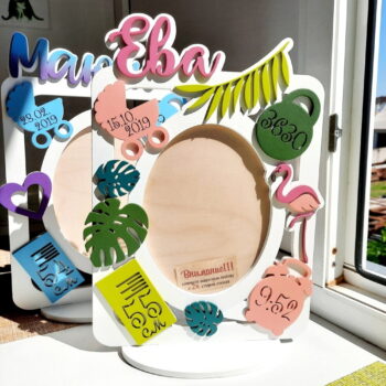 Intra απο ξύλο plywood 3mm-4mm πάχος - Κορνίζα Baby Shower New Born Baby frame Δίασταση 30x30 cm Intraeaxys-zo9ylye7 - Image 1