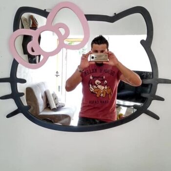 Intra απο ξύλο plywood 3mm-4mm πάχος - Πλαίσιο καθρέφτη Hello Kitty Δίασταση 30x30 cm Intraeaxys-joedgj61 - Image 4