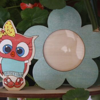 Intra απο ξύλο plywood 3mm-4mm πάχος - Κορνίζα κουκουβάγιας Δίασταση 30x30 cm Intraeaxys-lopq9z57 - Image 1