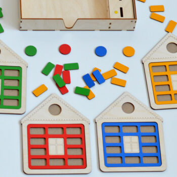 Intra απο ξύλο plywood 3mm-4mm πάχος - Ξύλινο Παιχνίδι Διαλογής Σχημάτων Σπίτι Δίασταση 40x50 cm Intraeaxys-91jd2r81 - Image 1