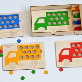 Intra απο ξύλο plywood 3mm-4mm πάχος - Ξύλινα Σχήμα Παζλ για νήπια Παζλ με μανταλάκια φορτηγών Δίασταση 30x30 cm Intraeaxys-eoxl5qxo - Image 5