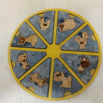 Intra απο ξύλο plywood 3mm-4mm πάχος - Πίτσα παζλ Παιδικό παιχνίδι Δίασταση 30x30 cm Intraeaxys-joedl5d1 - Image 1