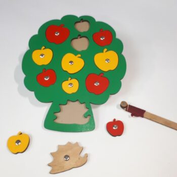 Intra απο ξύλο plywood 3mm-4mm πάχος - Απλό Apple Peg Puzzle Ξύλινο Παιχνίδι για Προσχολική Προσχολική Εκπαίδευση Δίασταση 30x30 cm Intraeaxys-ro6ymw67 - Image 1