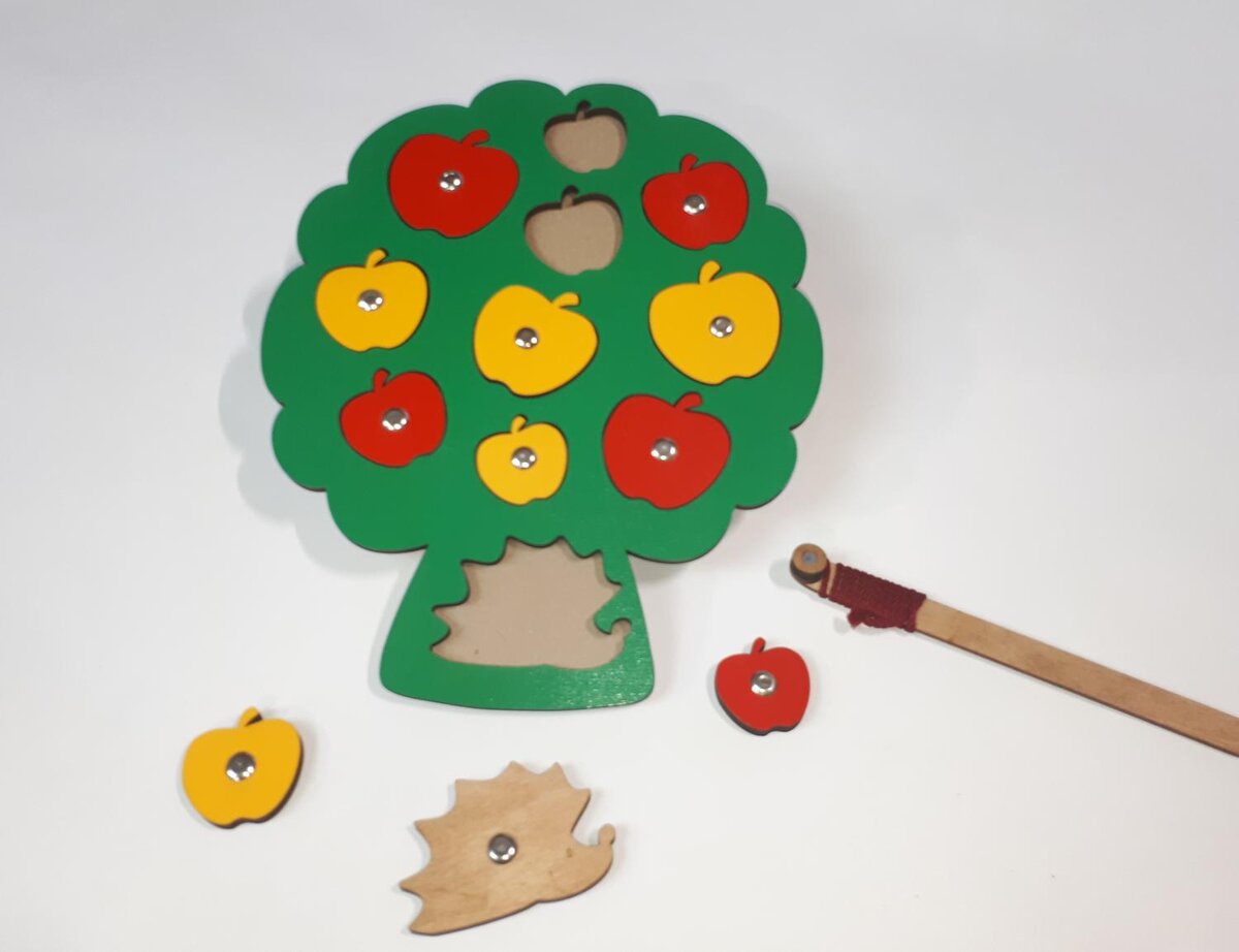 Intra απο ξύλο plywood 3mm-4mm πάχος - Απλό Apple Peg Puzzle Ξύλινο Παιχνίδι για Προσχολική Προσχολική Εκπαίδευση Δίασταση 30x30 cm Intraeaxys-ro6ymw67