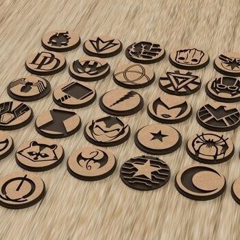 Intra απο ξύλο plywood 3mm-4mm πάχος - Σήματα Marvel Δίασταση 30x30 cm Intraeaxys-67wljll1 - Image 1