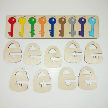 Intra απο ξύλο plywood 3mm-4mm πάχος - Παιδιά που μαθαίνουν παιχνίδια Κλειδιά και κλειδαριές Δίασταση 30x30 cm Intraeaxys-eo4qexw7 - Image 1