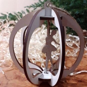 Intra απο ξύλο plywood 3mm-4mm πάχος - Τρισδιάστατο χριστουγεννιάτικο στολίδι μπαλαρίνας Δίασταση 10x10 cm Intraeaxys-6o3yrek7 - Image 1