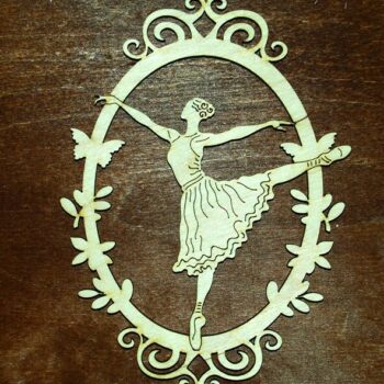 Intra απο ξύλο plywood 3mm-4mm πάχος - Μπαλαρίνα με κορνίζα Δίασταση 30x30 cm Intraeaxys-zo9y9yx7 - Image 1