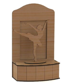 Intra απο ξύλο plywood 3mm-4mm πάχος - Μπαλαρίνα στη σκηνή 3D Δίασταση 30x30 cm Intraeaxys-zo9yv5x7 - Image 1