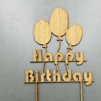 Intra απο ξύλο plywood 3mm-4mm πάχος - Μπαλόνι Cake Topper Διακόσμηση τούρτας γενεθλίων Δίασταση 30x30 cm Intraeaxys-p7ymxn57 - Image 1