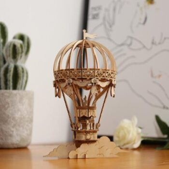 Intra απο ξύλο plywood 3mm-4mm πάχος - Κιτ ξύλινης χειροτεχνίας 3D αερόστατου θερμού αέρα Δίασταση 30x30 cm Intraeaxys-m1d643y7 - Image 3