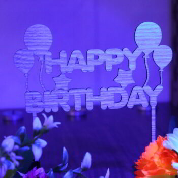 Intra απο ξύλο plywood 3mm-4mm πάχος - Χρόνια πολλά Cake Topper με μπαλόνια Δίασταση 20x20 cm Intraeaxys-eo0qy931 - Image 9