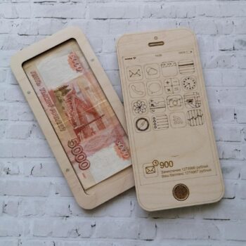 Intra απο ξύλο plywood 3mm-4mm πάχος - Ξύλινο Πορτοφόλι Κουτί τραπεζογραμματίων σε σχήμα iPhone Δίασταση 30x30 cm Intraeaxys-eoxljdjo - Image 1