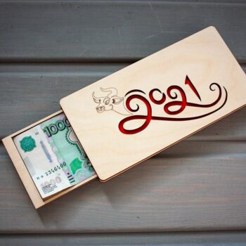 Intra απο ξύλο plywood 3mm-4mm πάχος - Κουτί δώρου με χρήματα Ξύλινος φάκελος μετρητών Πρωτοχρονιά 2021 Δίασταση 30x30 cm Intraeaxys-lopq9dx7 - Image 1