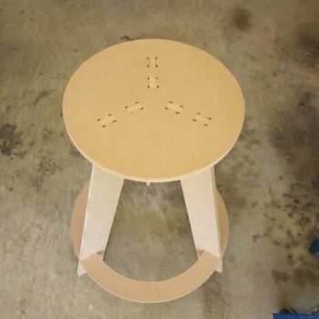 Intra απο ξύλο plywood 3mm-4mm πάχος - Ξύλινο σκαμπό με στρογγυλό κάθισμα Δίασταση 30x30 cm Intraeaxys-078yx2jo - Image 3