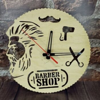 Intra απο ξύλο plywood 3mm-4mm πάχος - Ξύλινο ρολόι τοίχου κομμωτηρίων Δίασταση 30x30 cm Intraeaxys-eo202z67 - Image 1