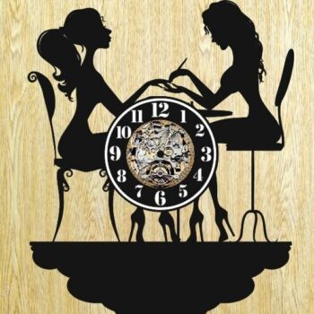 Intra απο ξύλο plywood 3mm-4mm πάχος - Nail Salon Beauty Shop Ρολόι τοίχου βινυλίου Δίασταση 30x30 cm Intraeaxys-zo9yzxr7 - Image 4