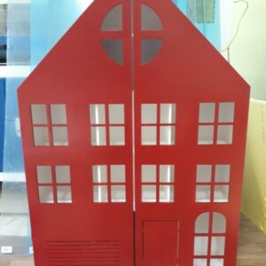 Intra απο ξύλο plywood 3mm-4mm πάχος - κουκλόσπιτο με τις πόρτες Δίασταση 30x30 cm Intraeaxys-eox8lej1