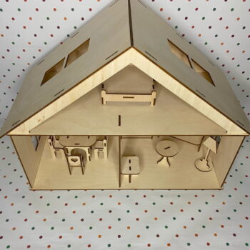 Intra απο ξύλο plywood 3mm-4mm πάχος - κουκλόσπιτο με έπιπλα Δίασταση 30x30 cm Intraeaxys-078yqdjo - Image 3