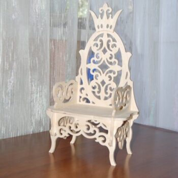Intra απο ξύλο plywood 3mm-4mm πάχος - Royal Doll Throne Miniature Dollhouse Throne Καρέκλα Barbie 12mm Δίασταση 40x50 cm Intraeaxys-qommq05o - Image 1
