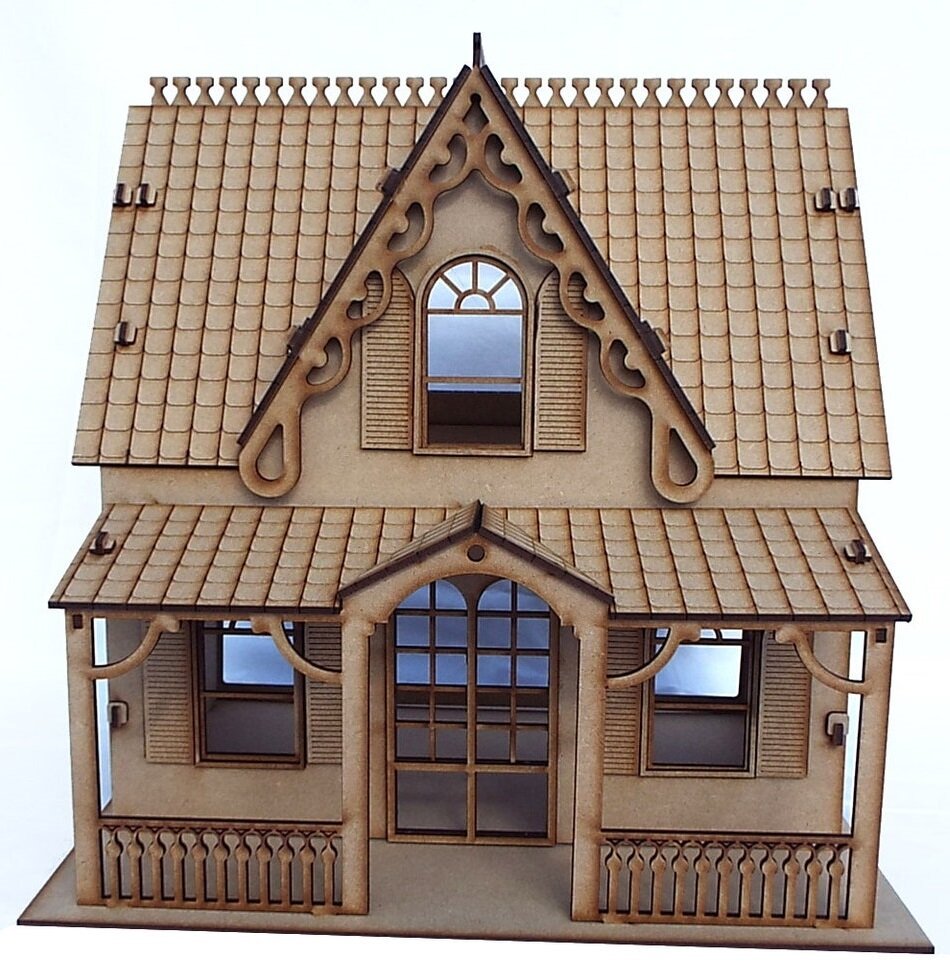 Intra απο ξύλο plywood 3mm-4mm πάχος - Ξύλινο αμερικανικό κουκλόσπιτο κοριτσιών Δίασταση 30x30 cm Intraeaxys-pok35887