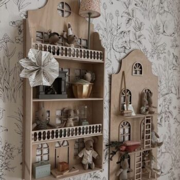 Intra απο ξύλο plywood 3mm-4mm πάχος - Ράφι τοίχου κουκλόσπιτου Δίασταση 30x30 cm Intraeaxys-078y0yjo - Image 1