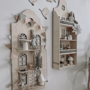 Intra απο ξύλο plywood 3mm-4mm πάχος - Ράφι τοίχου κουκλόσπιτου Δίασταση 30x30 cm Intraeaxys-078y0yjo - Image 3