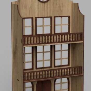 Intra απο ξύλο plywood 3mm-4mm πάχος - Ράφι τοίχου κουκλόσπιτου Δίασταση 30x30 cm Intraeaxys-078y0yjo - Image 4